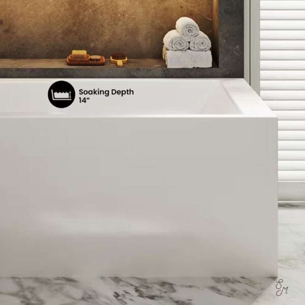 Claire 60 in. Acrylic Left-Hand Drain Rectangular Alcove Bathtub in Glossy White