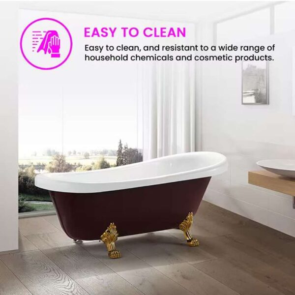 Laval 67 in. Acrylic Clawfoot Freestanding Bathtub in Red and White